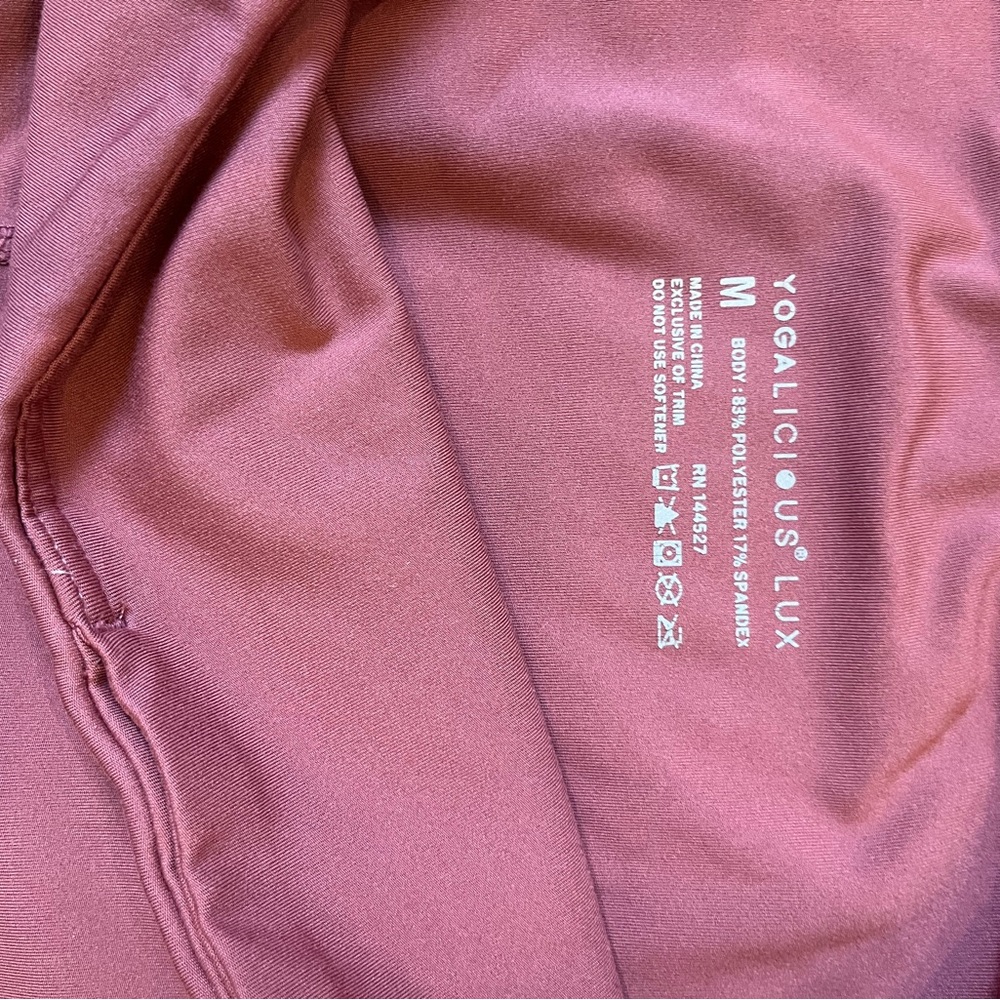 Yogalicious Lux Athletic Leggings in Mauve / Dusty Rose - Picture 3 of 4